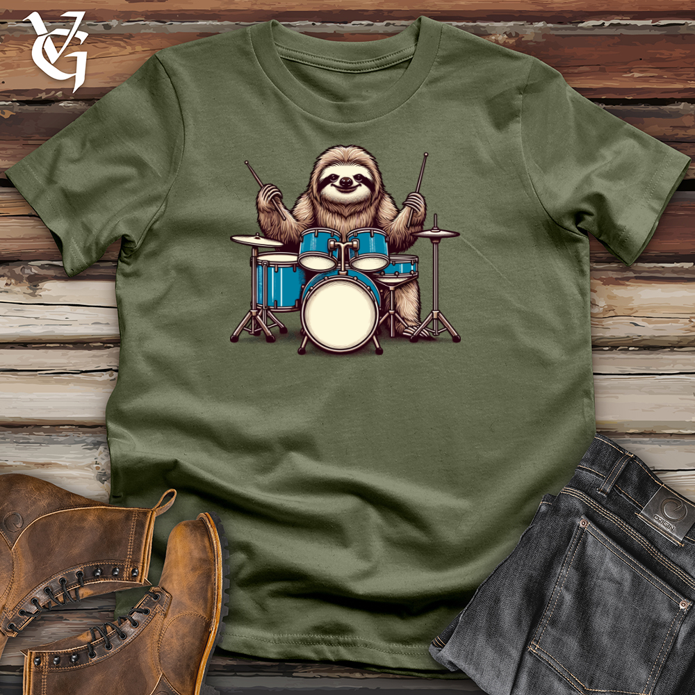 Sloth Playing Drums Softstyle Tee