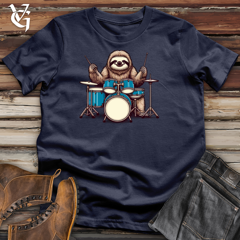 Sloth Playing Drums Softstyle Tee