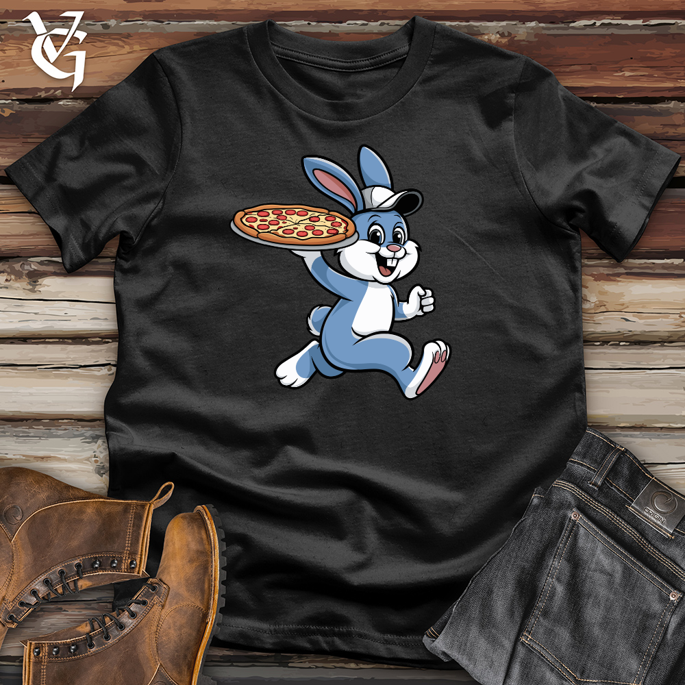 Rabbit Delivering Pizza Cotton Tee