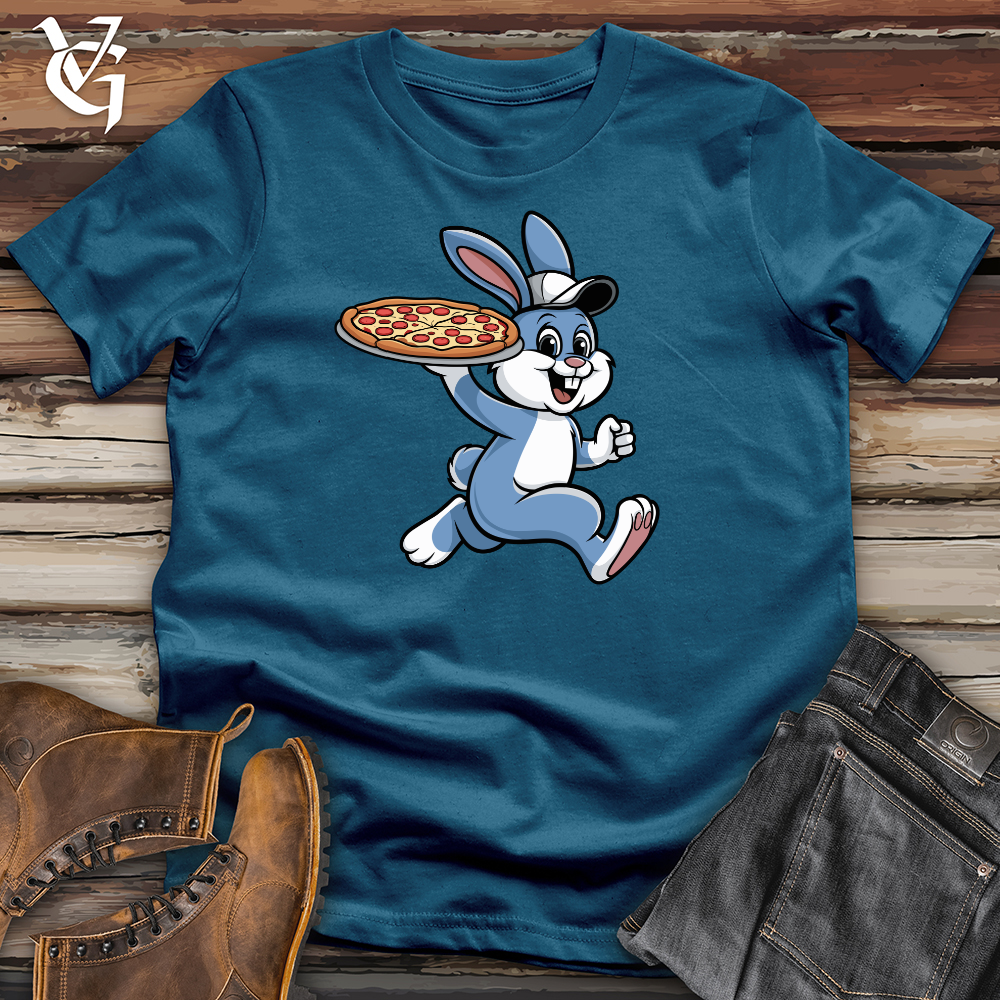 Rabbit Delivering Pizza Cotton Tee