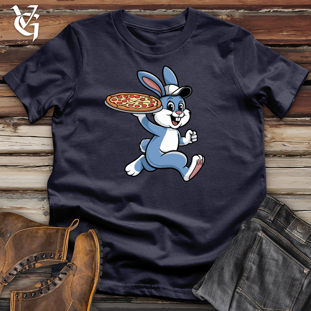 Rabbit Delivering Pizza Cotton Tee