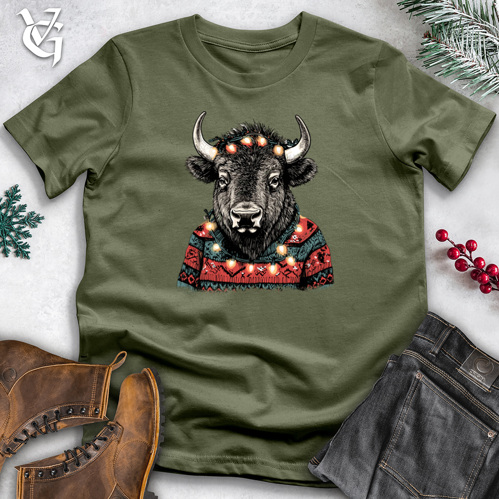 Merry Bison Lights Softstyle Tee