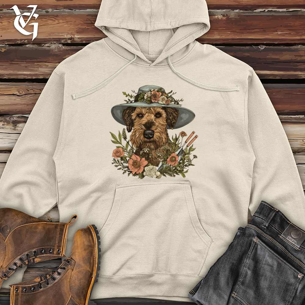 Gardener Airedale Portrait Midweight Hooded Sweatshirt