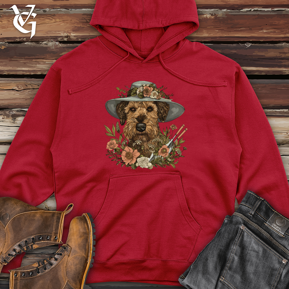 Gardener Airedale Portrait Midweight Hooded Sweatshirt