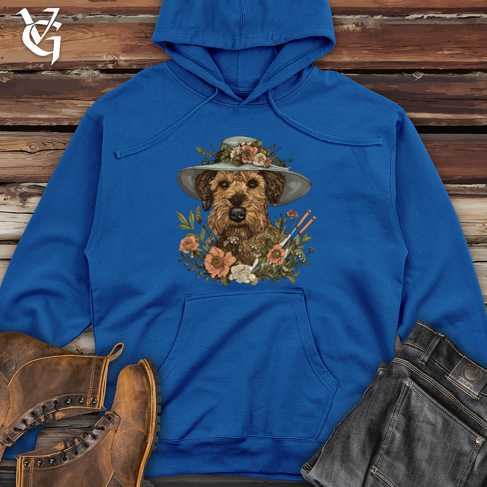 Gardener Airedale Portrait Midweight Hooded Sweatshirt