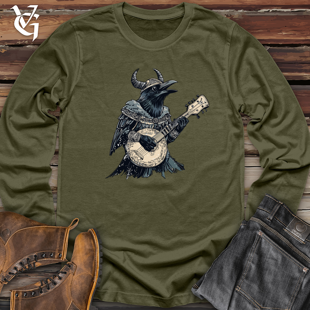 Banjo Lover Viking Raven Long Sleeve