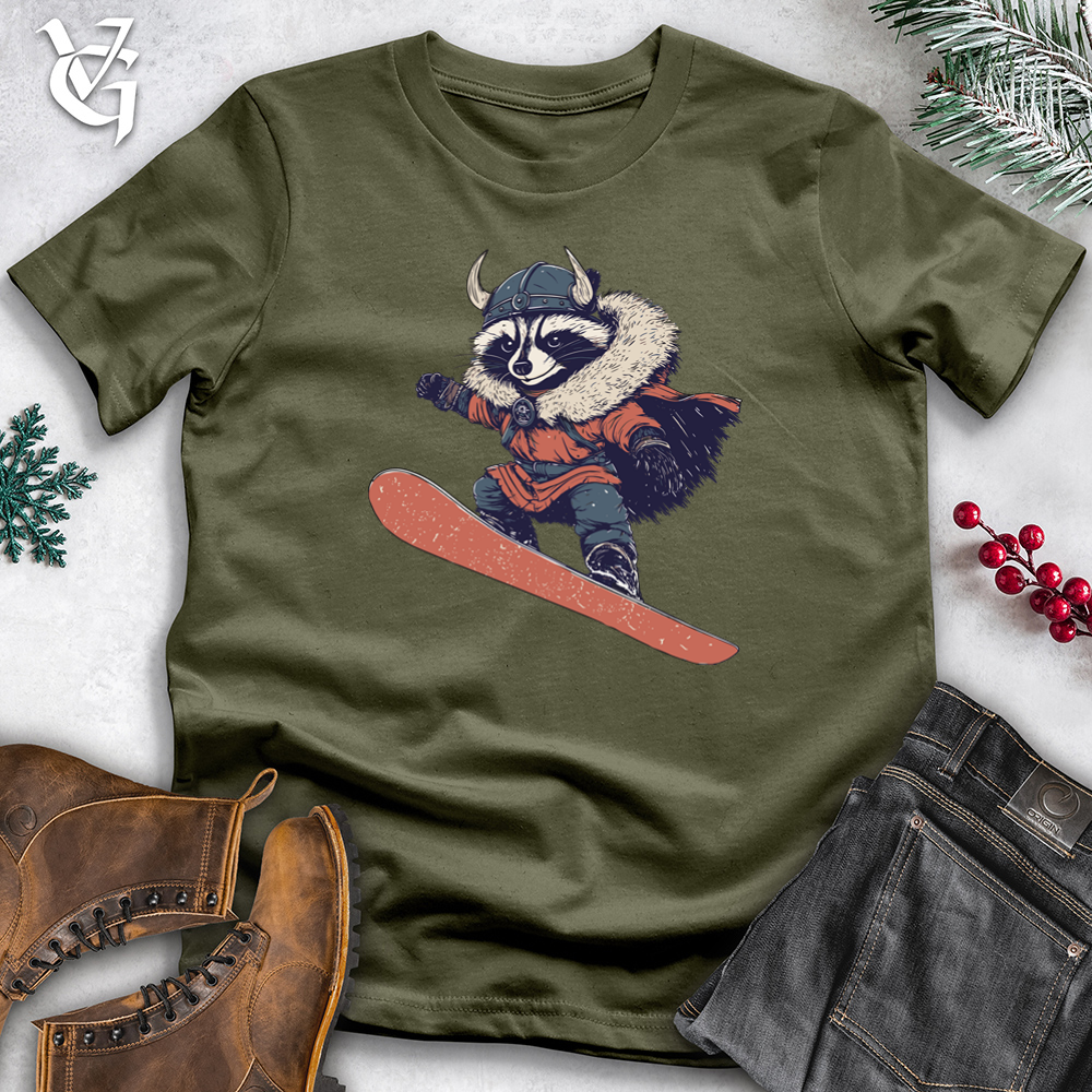 Raccoon Snowboarding Cotton Tee