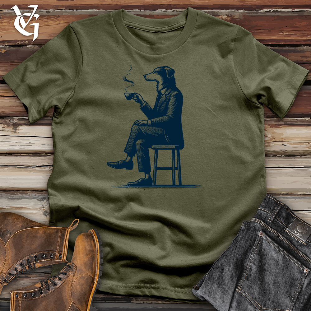 Dog Dinking Tea Cotton Tee