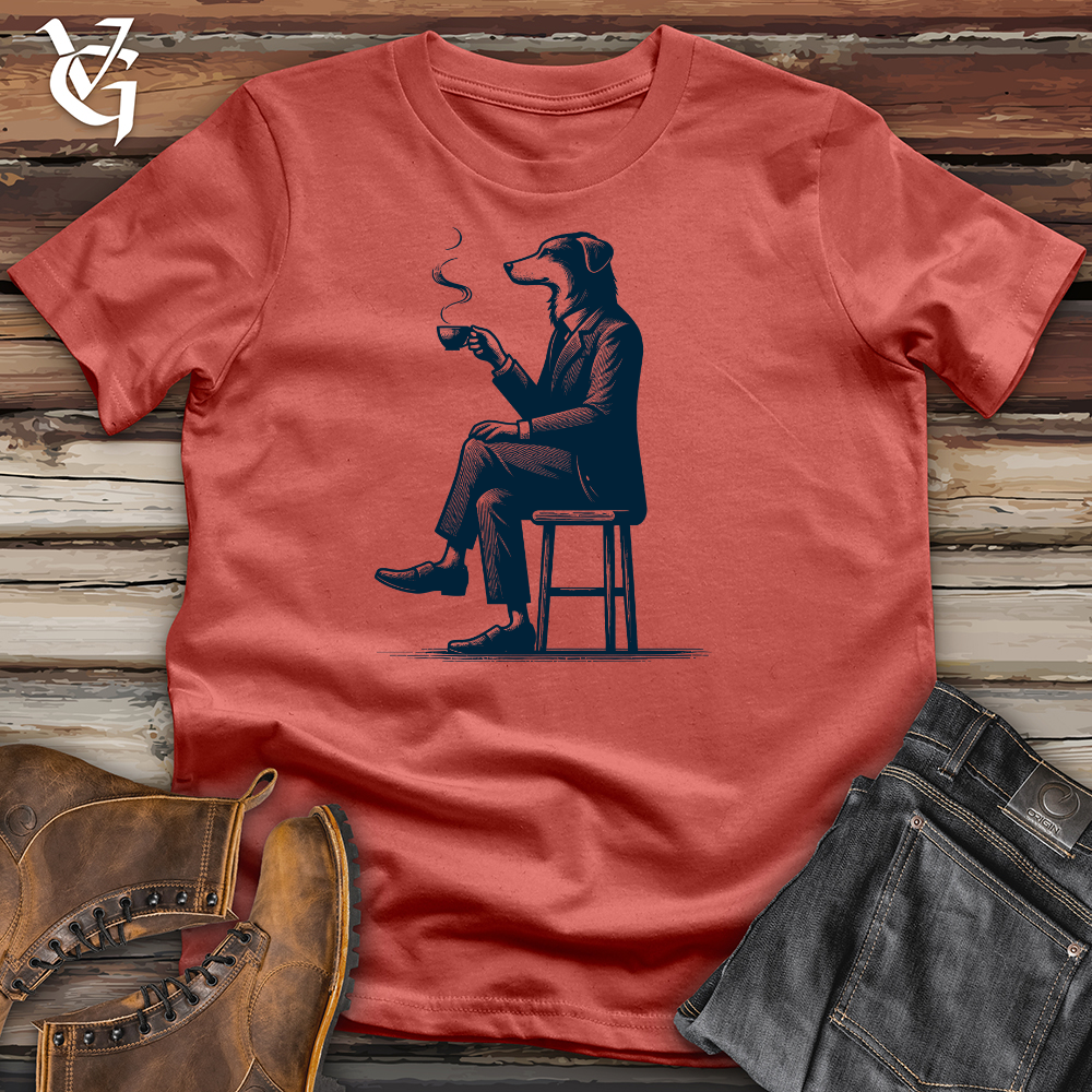 Dog Dinking Tea Cotton Tee