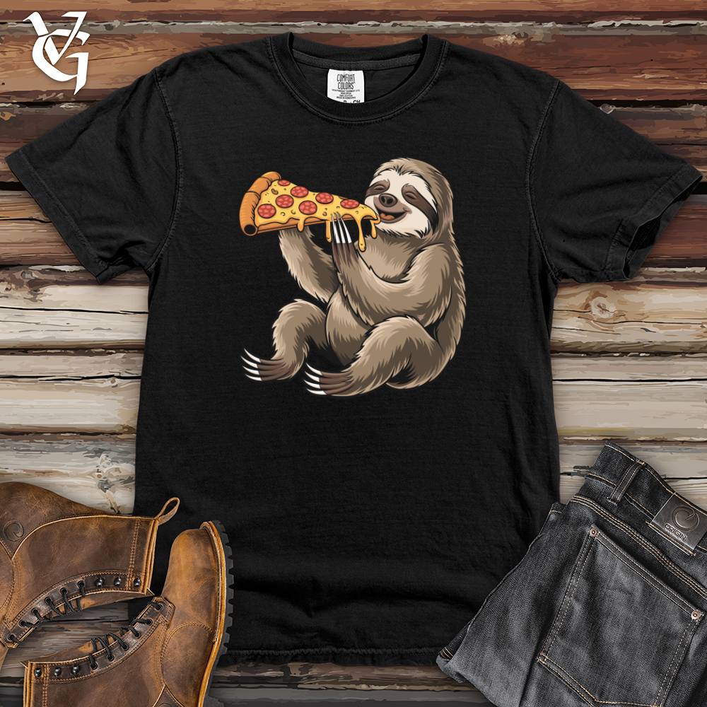 Sloth Eating Pizza Heavy Cotton Comfort Colors Tee