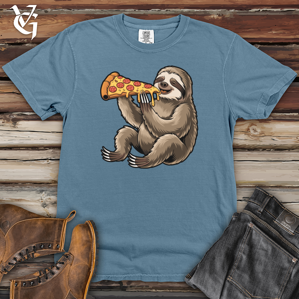 Sloth Eating Pizza Heavy Cotton Comfort Colors Tee
