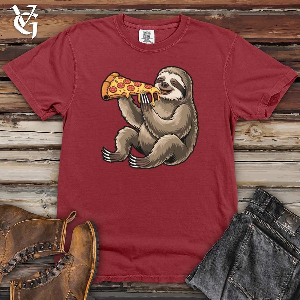 Sloth Eating Pizza Heavy Cotton Comfort Colors Tee