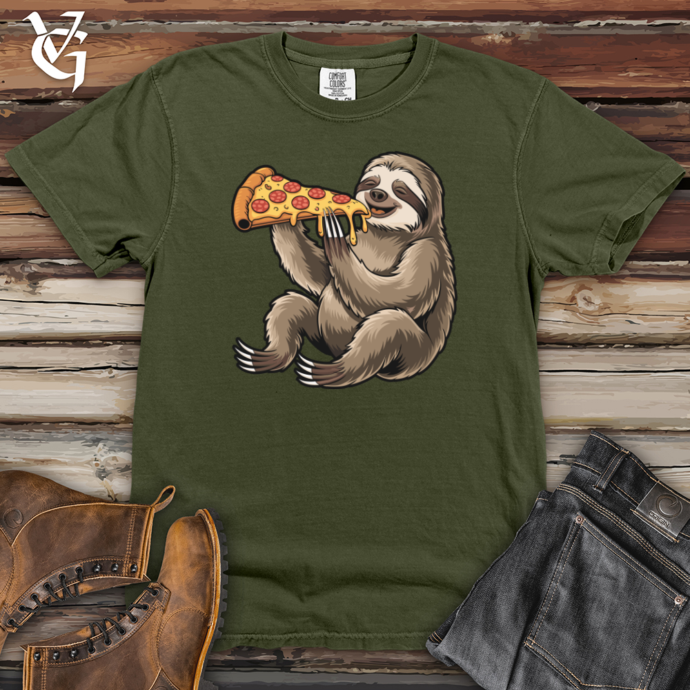 Sloth Eating Pizza Heavy Cotton Comfort Colors Tee