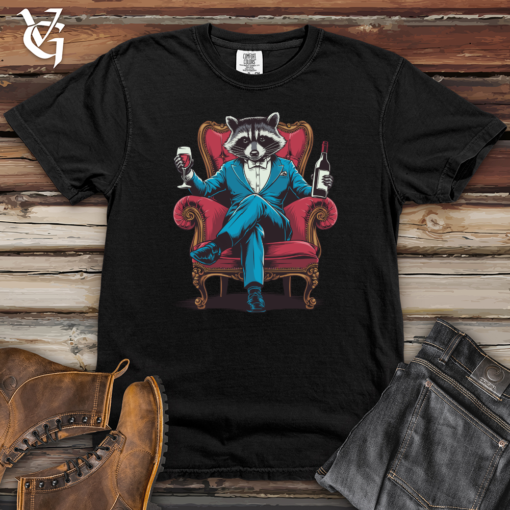 Raccoon With Wine Heavy Cotton Comfort Colors Tee