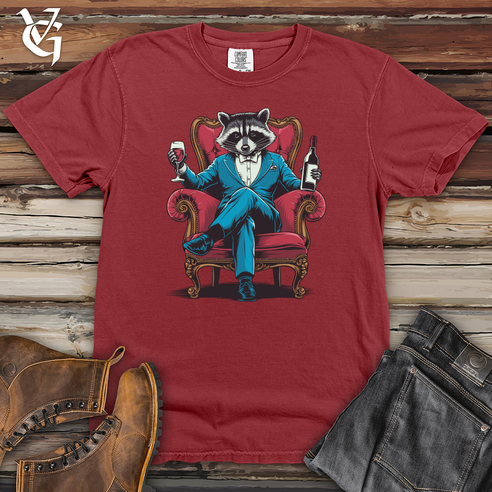 Raccoon With Wine Heavy Cotton Comfort Colors Tee