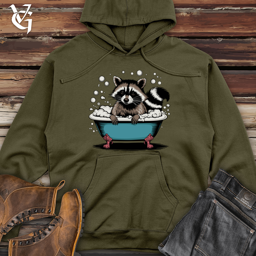 Raccoon in a Bathtub Midweight Hooded Sweatshirt