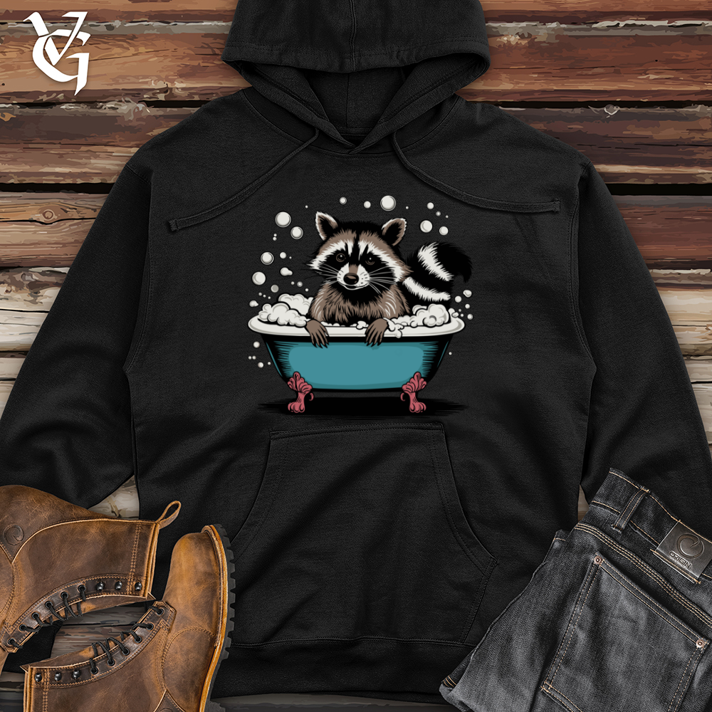 Raccoon in a Bathtub Midweight Hooded Sweatshirt