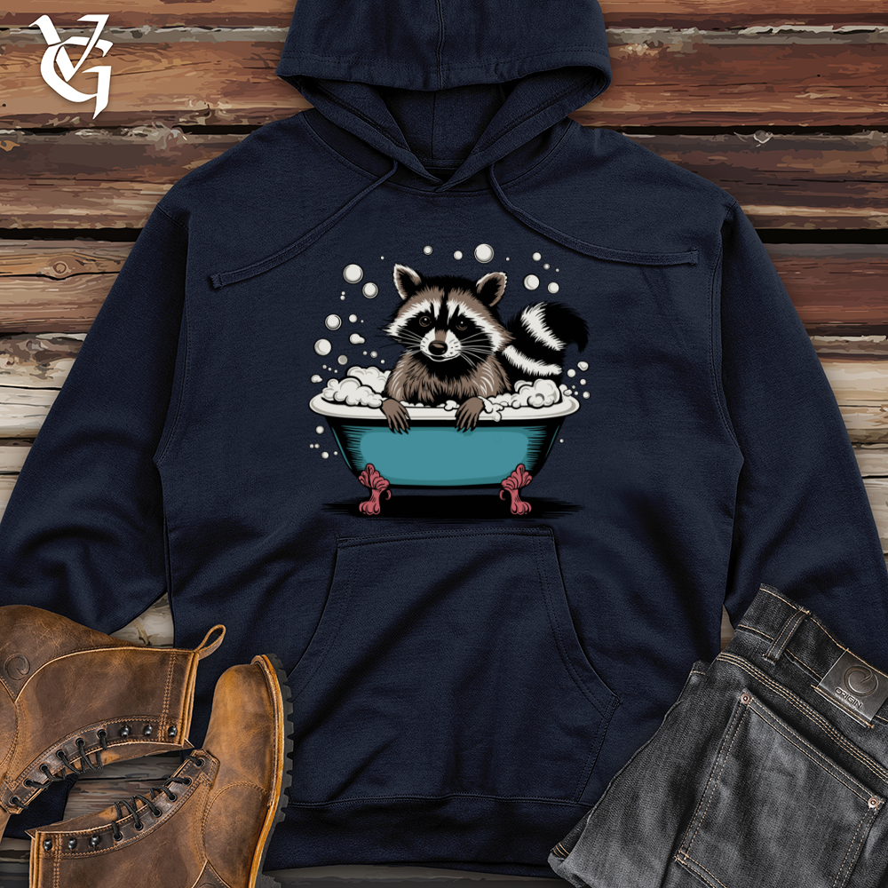 Raccoon in a Bathtub Midweight Hooded Sweatshirt