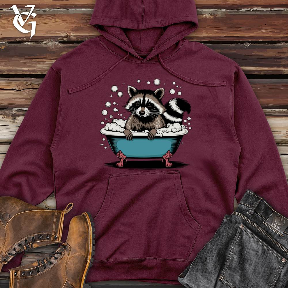 Raccoon in a Bathtub Midweight Hooded Sweatshirt