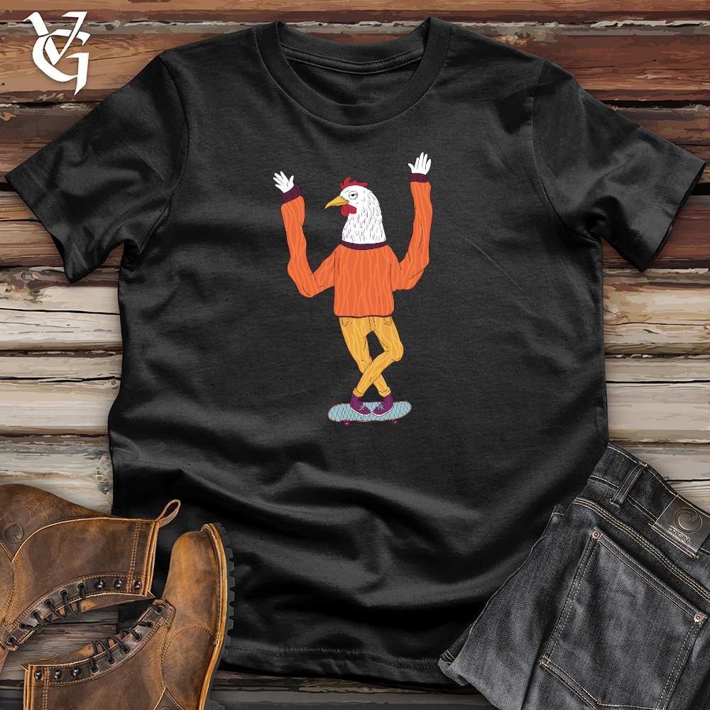 Chicken Balancing on a Skateboard Cotton Tee
