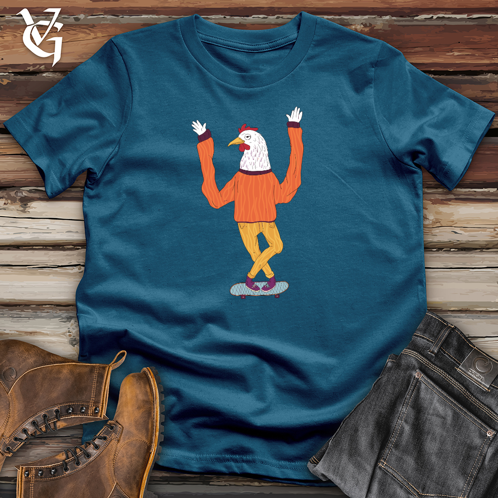 Chicken Balancing on a Skateboard Cotton Tee