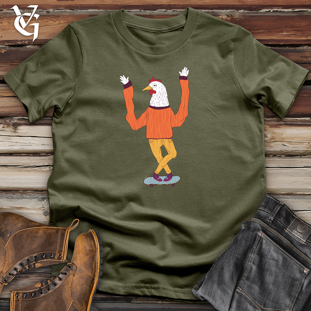 Chicken Balancing on a Skateboard Cotton Tee