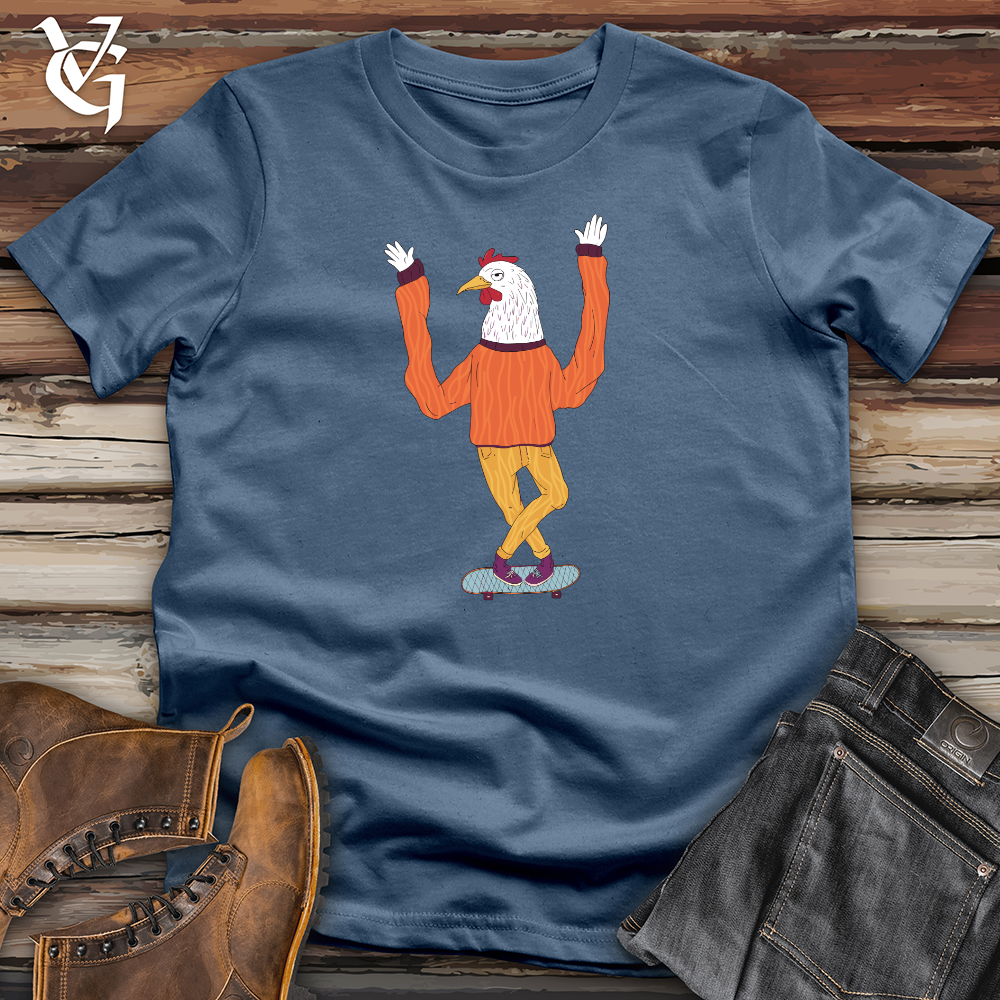 Chicken Balancing on a Skateboard Cotton Tee