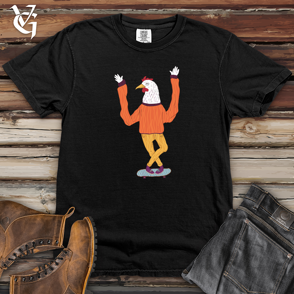 Chicken Balancing on a Skateboard Heavy Cotton Comfort Colors Tee