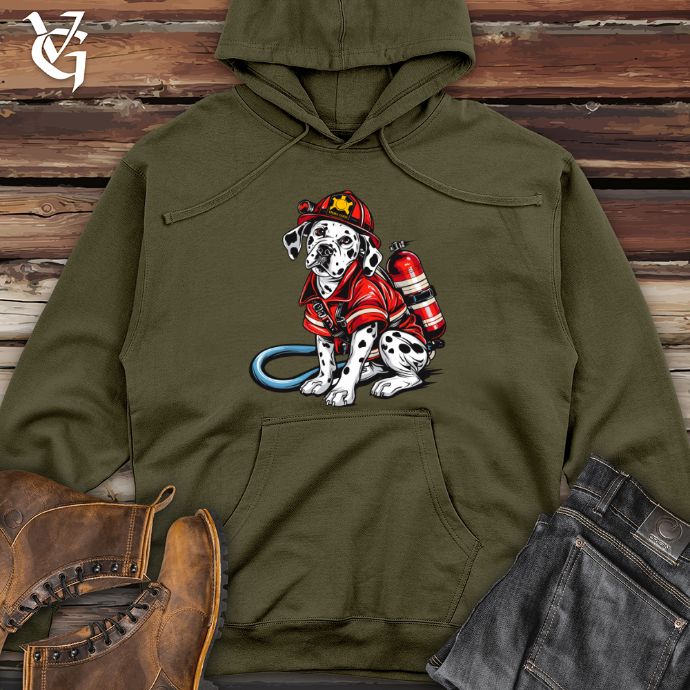 Dalmatian Firefighter Hero Midweight Hooded Sweatshirt