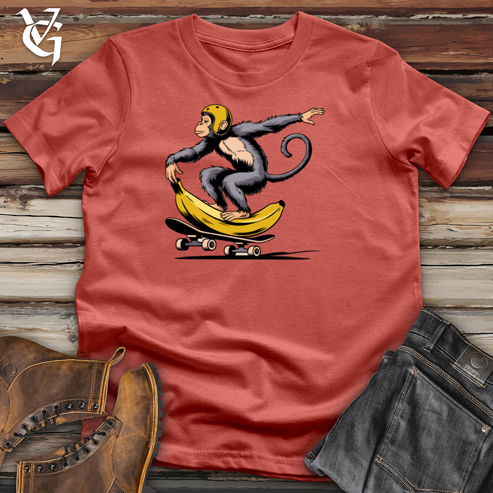 Monkey Riding Skateboard Cotton Tee