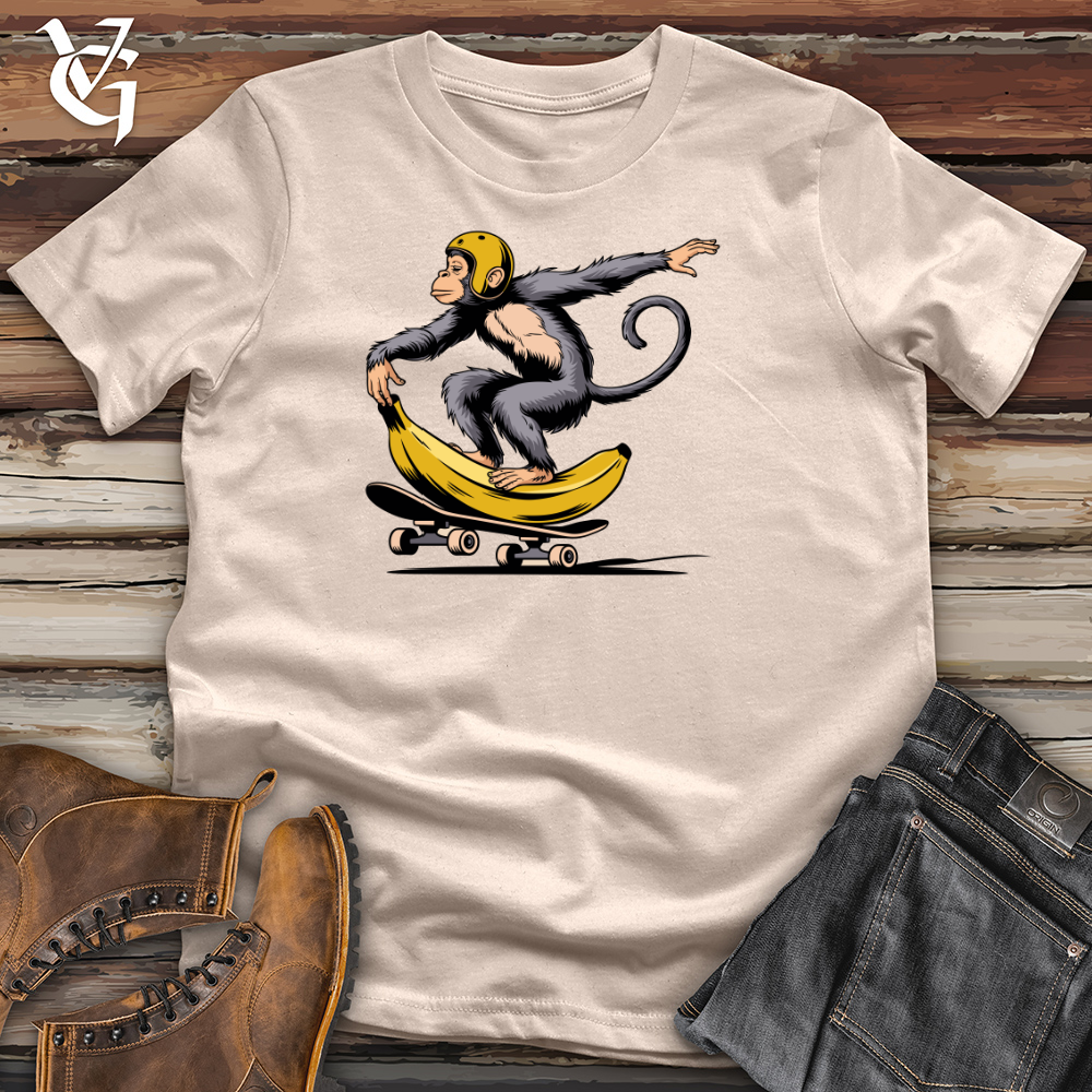Monkey Riding Skateboard Cotton Tee
