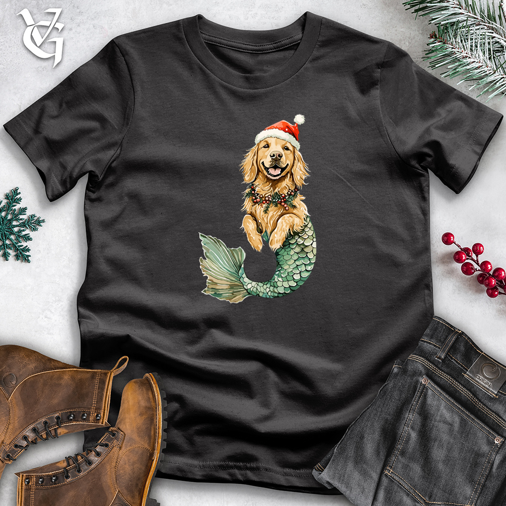 Mermaid Christmas Dog Cotton Tee