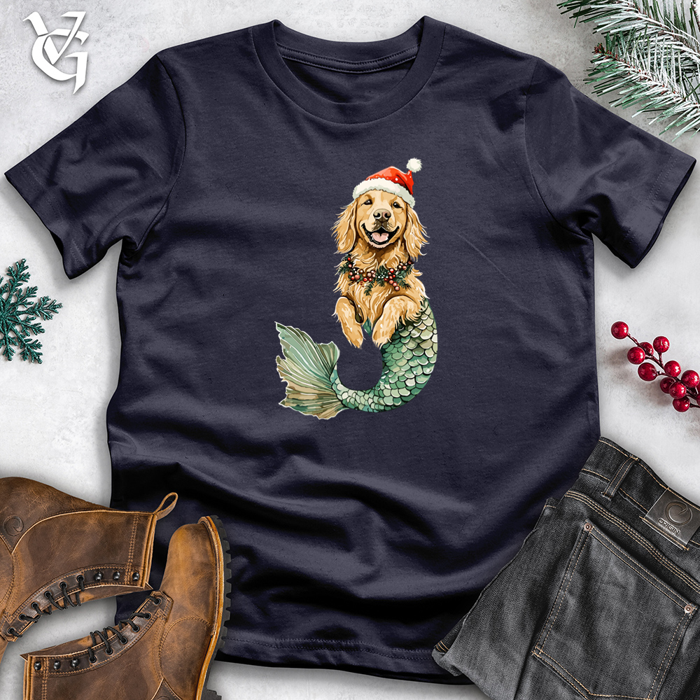 Mermaid Christmas Dog Cotton Tee