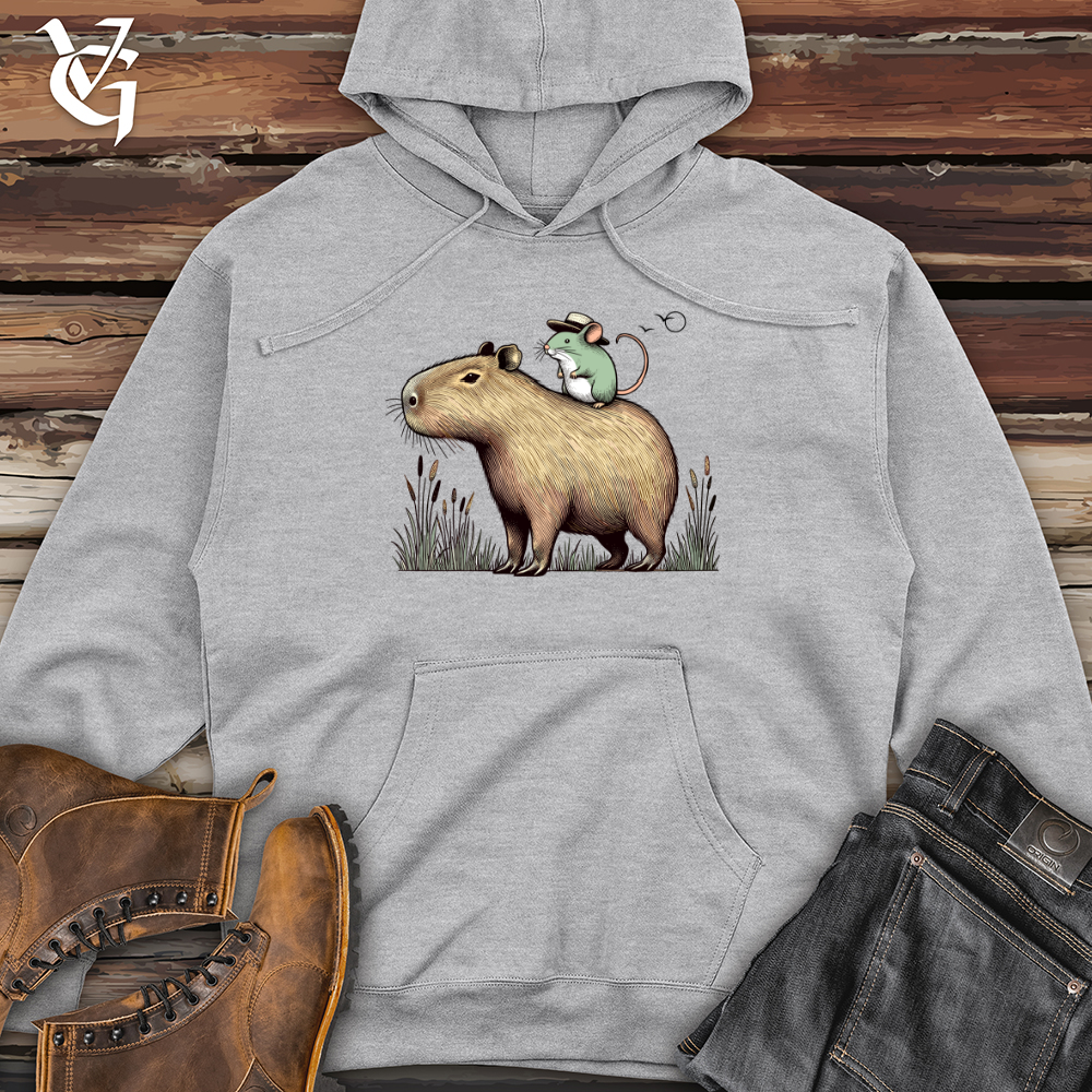 Capybara and Mouse Midweight Hooded Sweatshirt