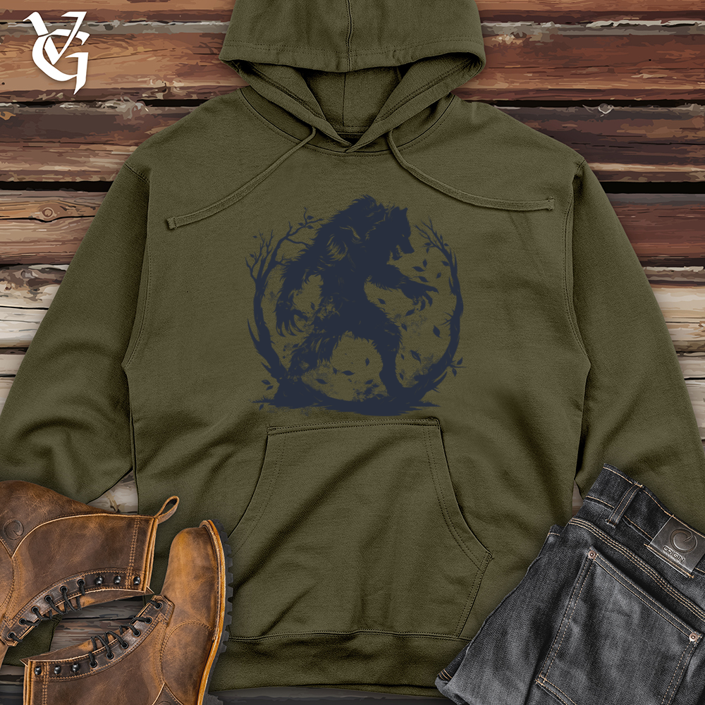 Werewolf Guardian Silhouette Midweight Hooded Sweatshirt