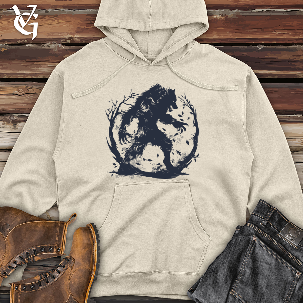 Werewolf Guardian Silhouette Midweight Hooded Sweatshirt