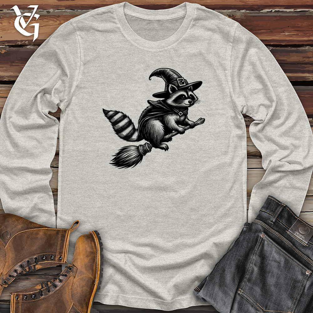 Raccoon Flying Broomstick Long Sleeve