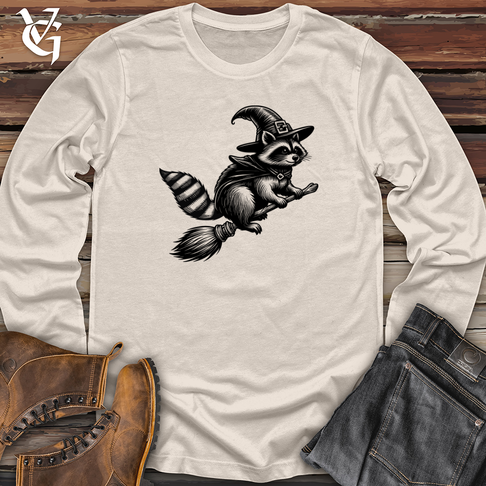 Raccoon Flying Broomstick Long Sleeve