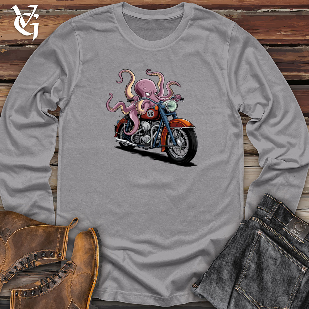 Octopus Riding Bike Long Sleeve