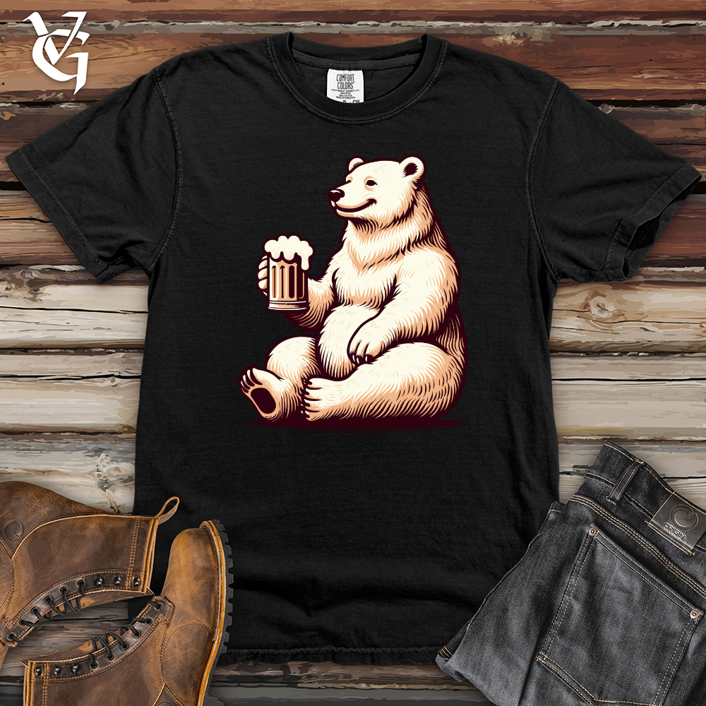 Polar Bear With Mug of Beer Heavy Cotton Comfort Colors Tee