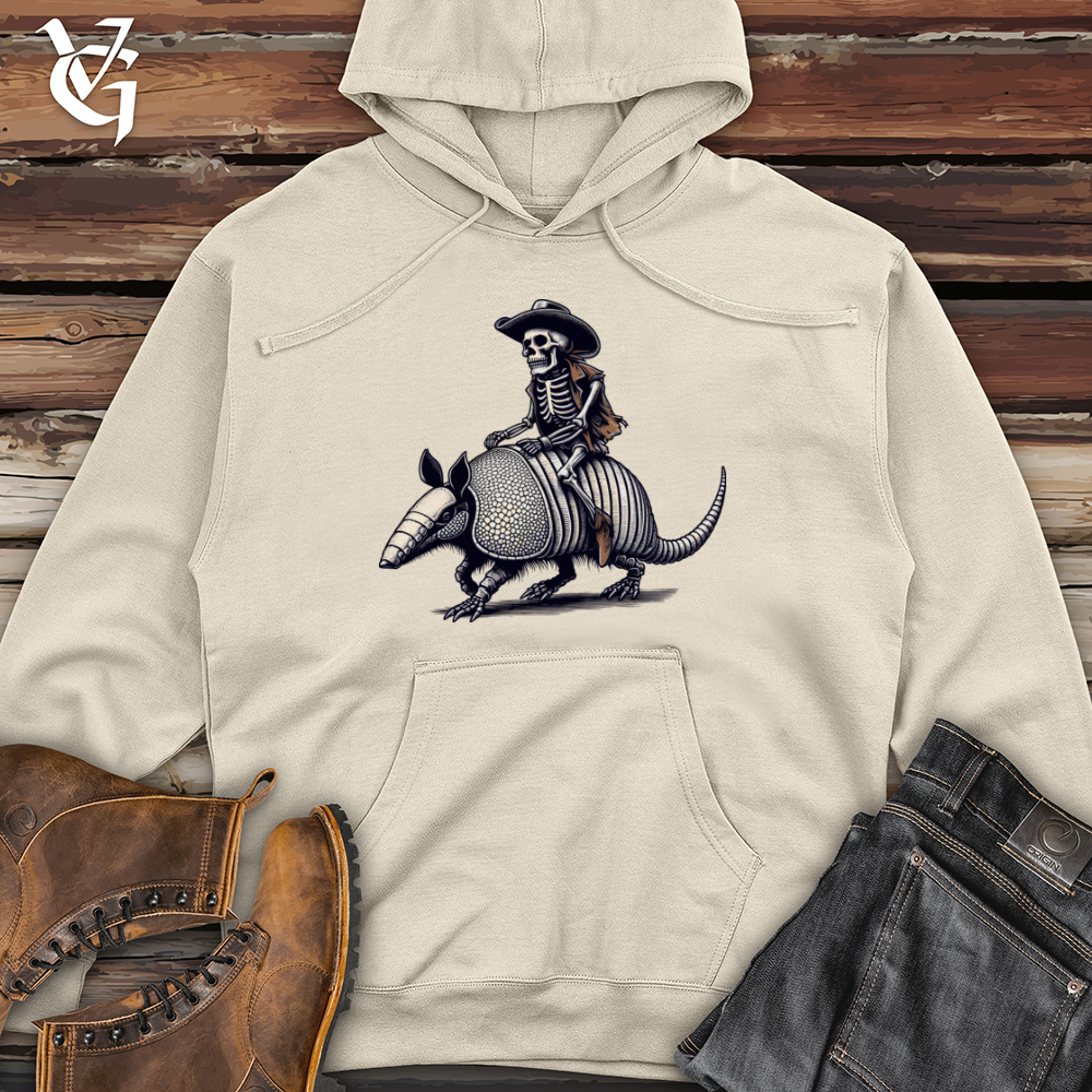 Skeleton Armadillo Cowboy Midweight Hooded Sweatshirt