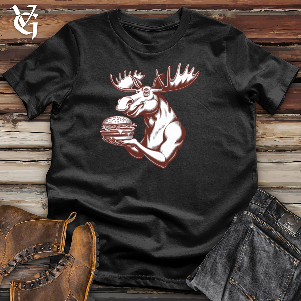 Moose With Burger Cotton Tee