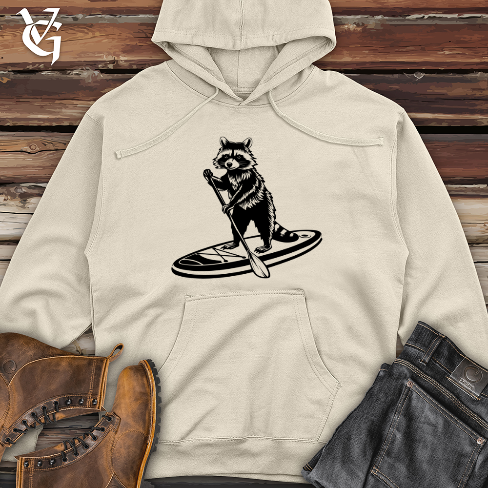 Racoon Paddleboarding Midweight Hooded Sweatshirt