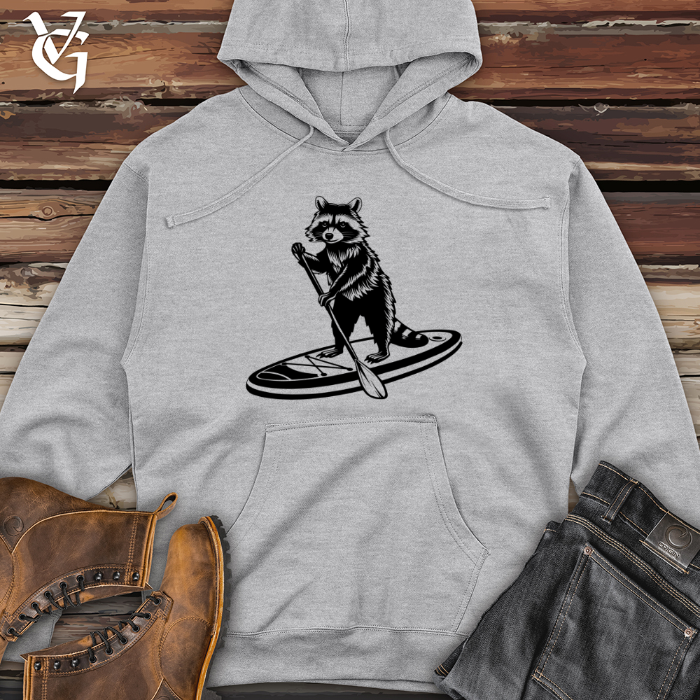 Racoon Paddleboarding Midweight Hooded Sweatshirt