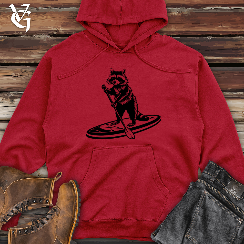 Racoon Paddleboarding Midweight Hooded Sweatshirt