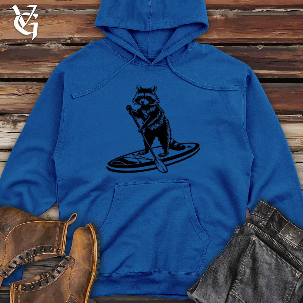 Racoon Paddleboarding Midweight Hooded Sweatshirt