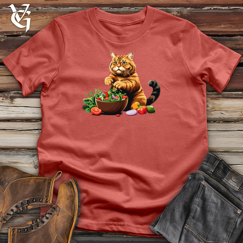 Fat Cat with Salad Cotton Tee