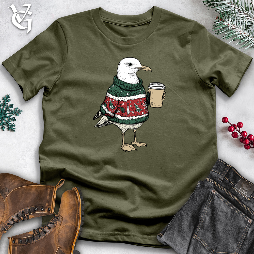 Merry Seagull Coffee Cotton Tee