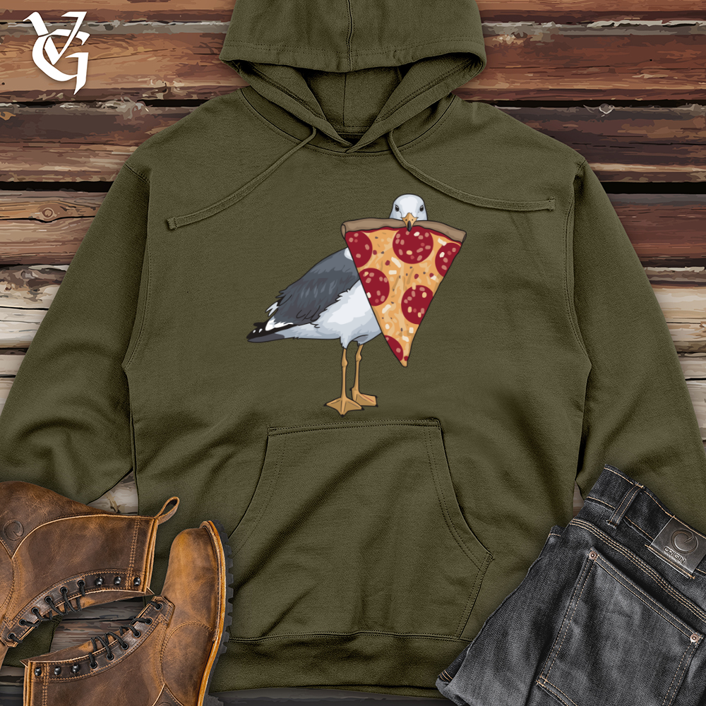 Seagull With Pizza Midweight Hooded Sweatshirt