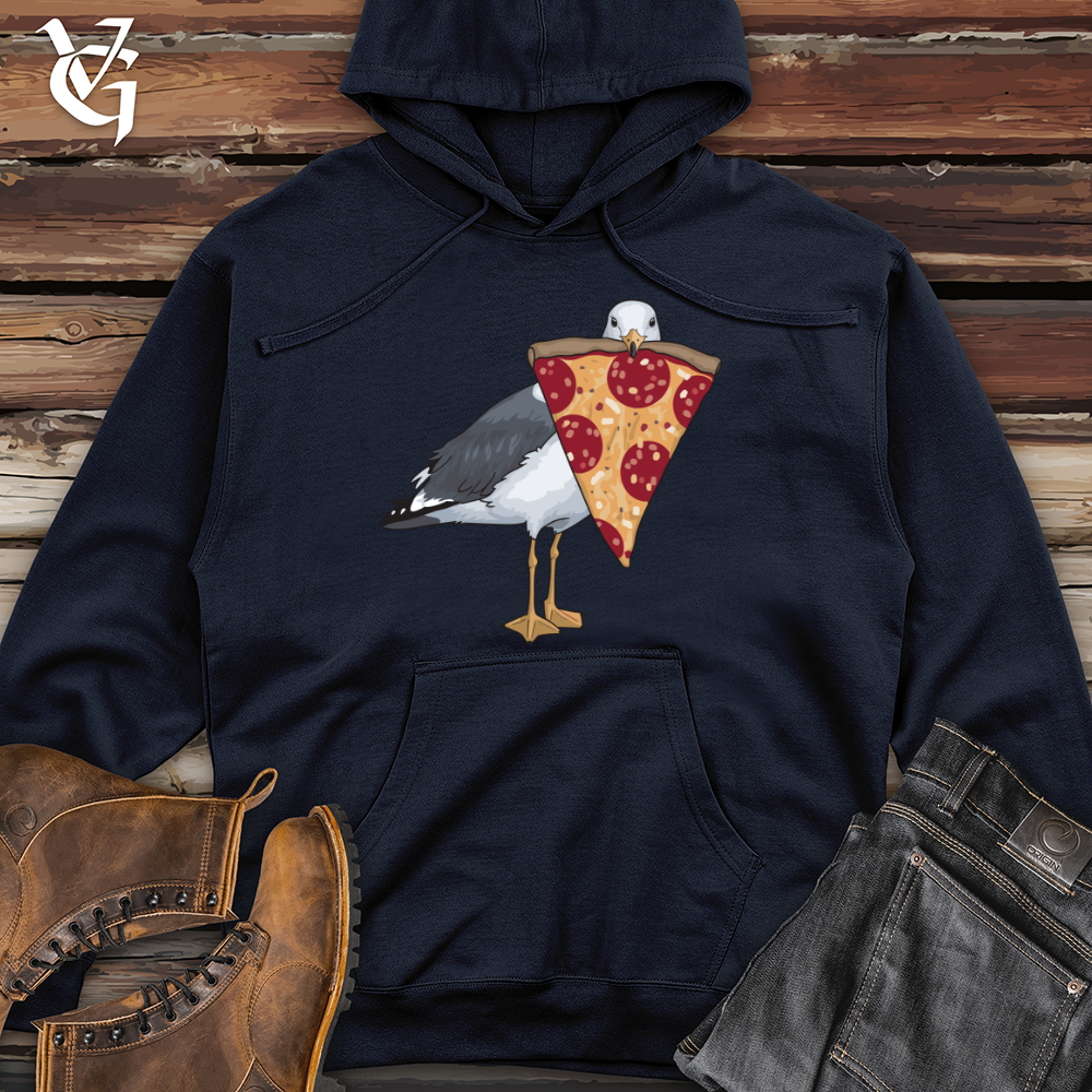 Seagull With Pizza Midweight Hooded Sweatshirt